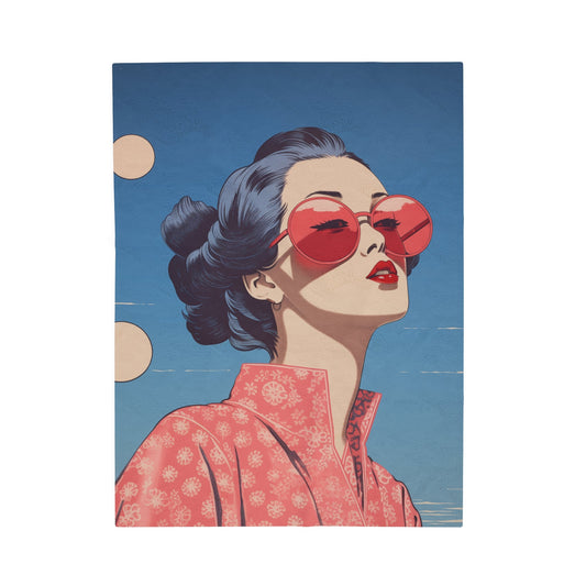 Skorter | Chic Sakura Shades Blanket Plush Throw