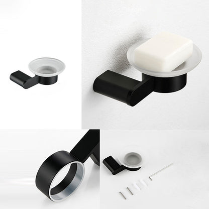 Skorter | Contemporary bathroom accessory single piece or in set made of black metal