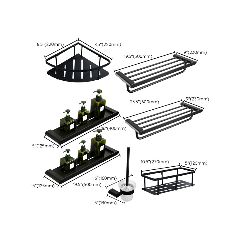 Skorter | Contemporary bathroom accessory single item or in set made of black metal