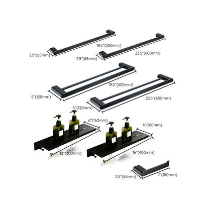 Skorter | Contemporary bathroom accessory single piece or in set made of black metal