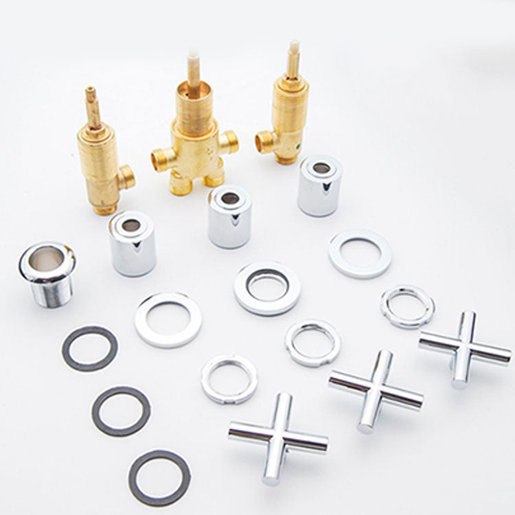 Skorter | Contemporary Bathroom Faucet Deck Mount Copper Low Arc Swivel Roman Bathtub Faucet Set