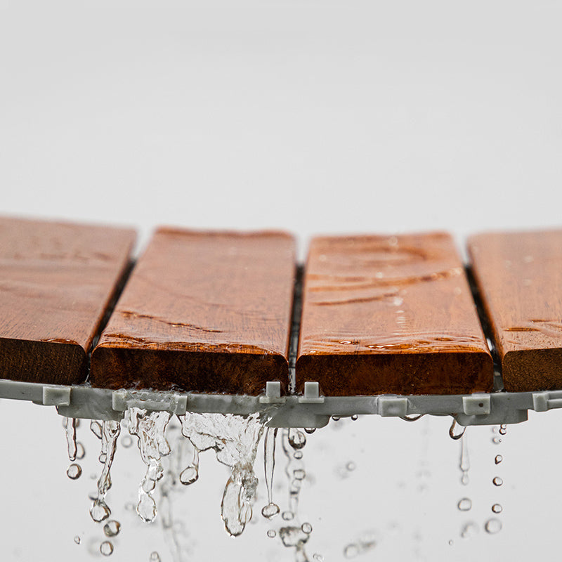 Skorter | 4-Slat Wood Deck/Patio Floor Tiles Interlocking Installation Floor Tiles