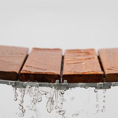 Skorter | 4-Slat Wood Deck/Patio Floor Tiles Interlocking Installation Floor Tiles