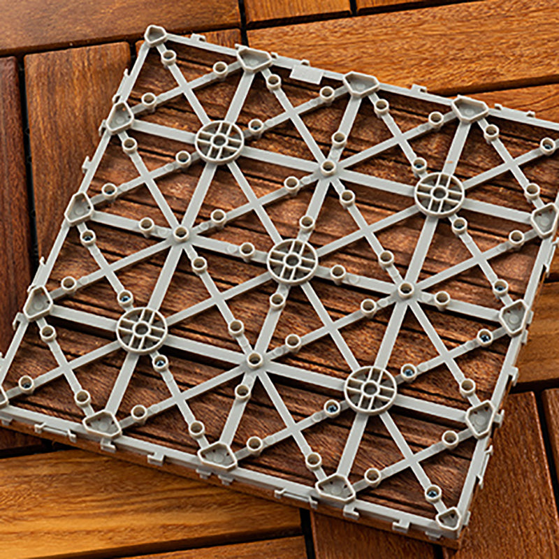 Skorter | 4-Slat Wood Deck/Patio Floor Tiles Interlocking Installation Floor Tiles