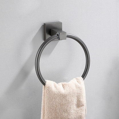 Skorter | Contemporary bathroom accessories single piece or in a set made of gray metal