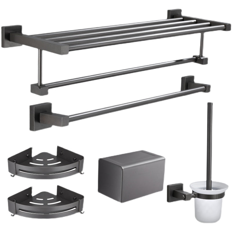 Skorter | Contemporary bathroom accessories single piece or in a set made of gray metal