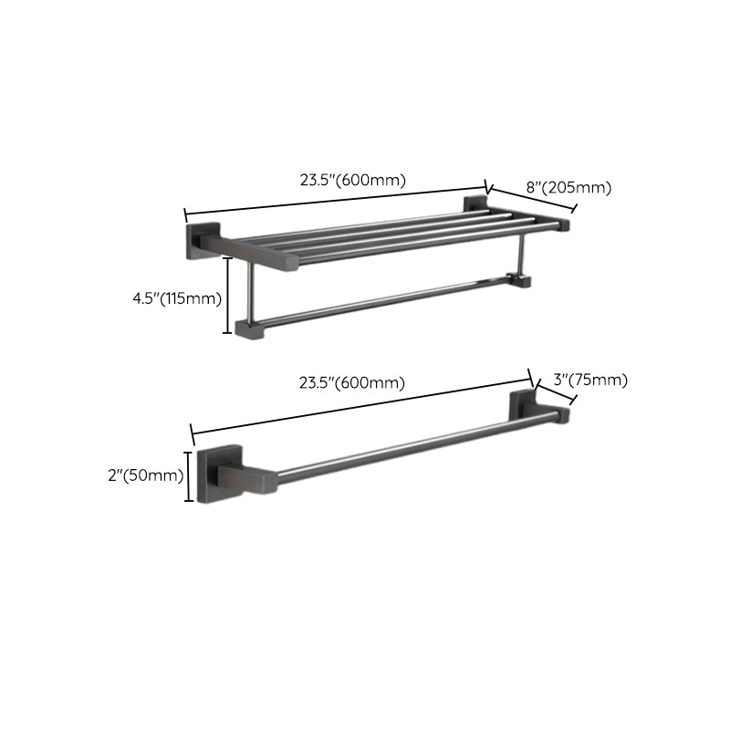 Skorter | Contemporary bathroom accessories single piece or in a set made of gray metal