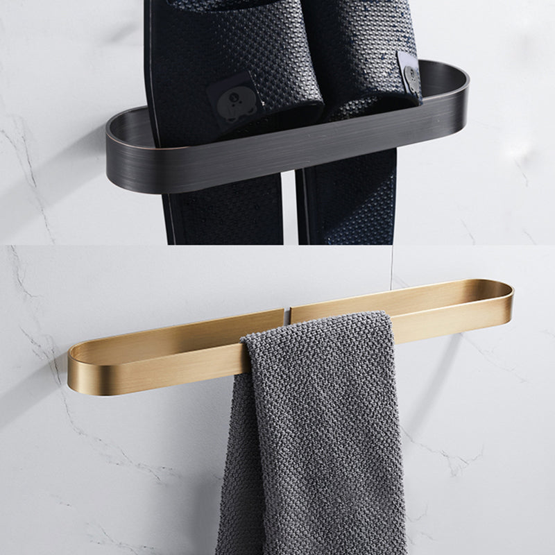 Skorter | 2-piece modern bathroom hardware set in gold/black, towel holder