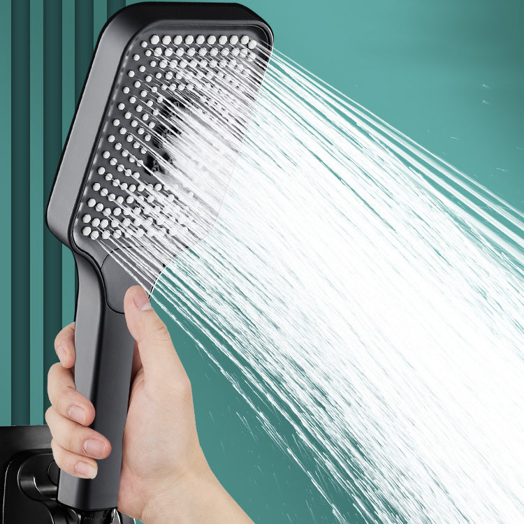 Skorter | Modern Rectangular Hand Shower in Black 3 Spray Wall Mounted Hand Shower