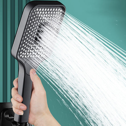 Skorter | Modern Rectangular Hand Shower in Black 3 Spray Wall Mounted Hand Shower