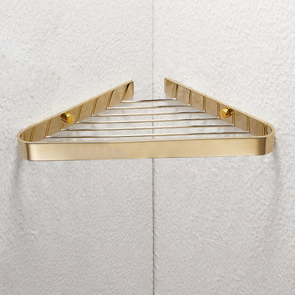 Skorter | 2-piece modern bathroom accessory set, polished chrome/gold, bathroom shelf