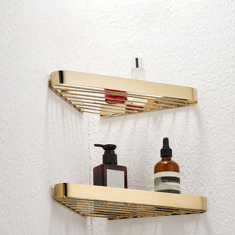 Skorter | 2-piece modern bathroom accessory set, polished chrome/gold, bathroom shelf