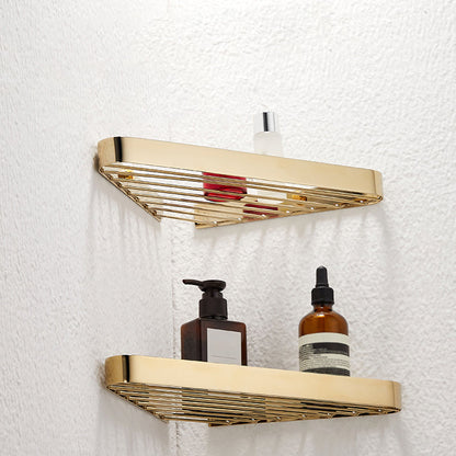 Skorter | 2-piece modern bathroom accessory set, polished chrome/gold, bathroom shelf