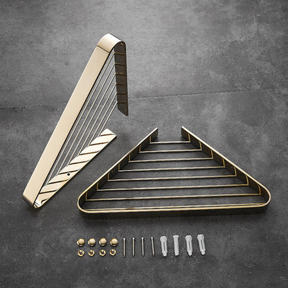 Skorter | 2-piece modern bathroom accessory set, polished chrome/gold, bathroom shelf