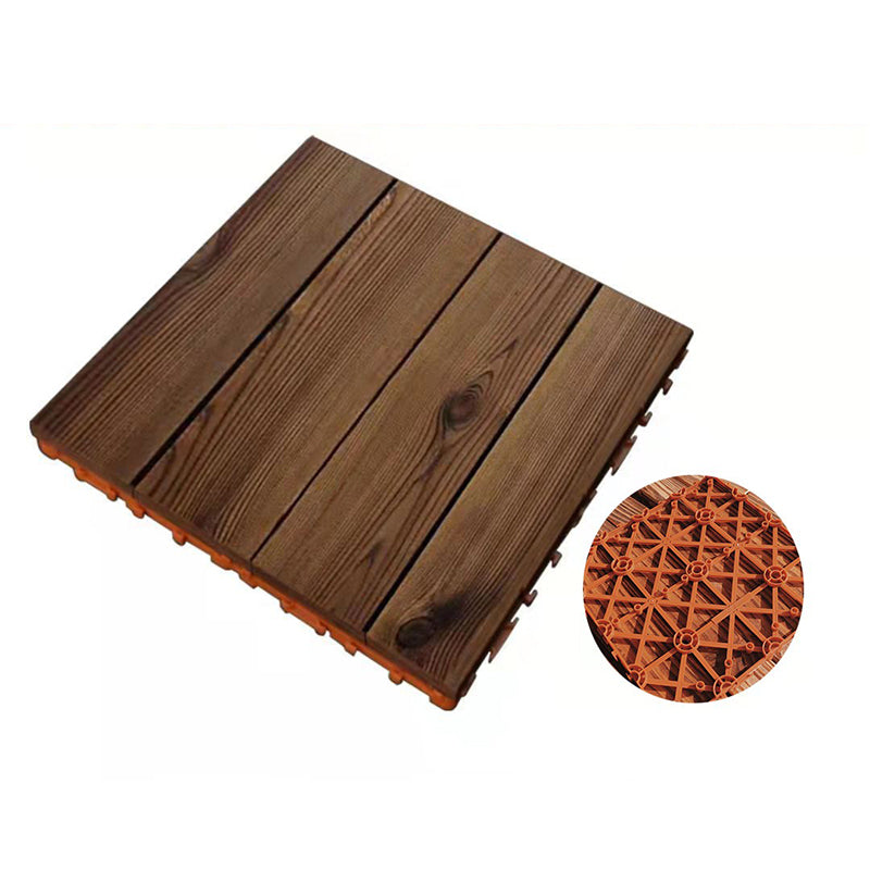 Skorter | 4-Slat Wood Floor Tiles Interlocking Installation Floor Tiles