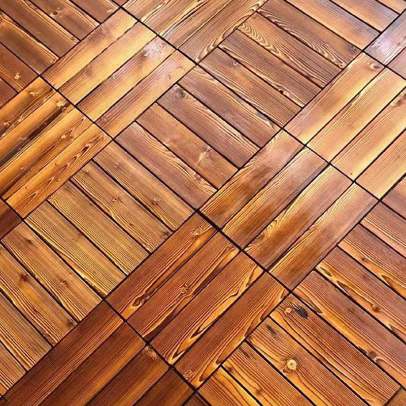 Skorter | 4-Slat Wood Floor Tiles Interlocking Installation Floor Tiles