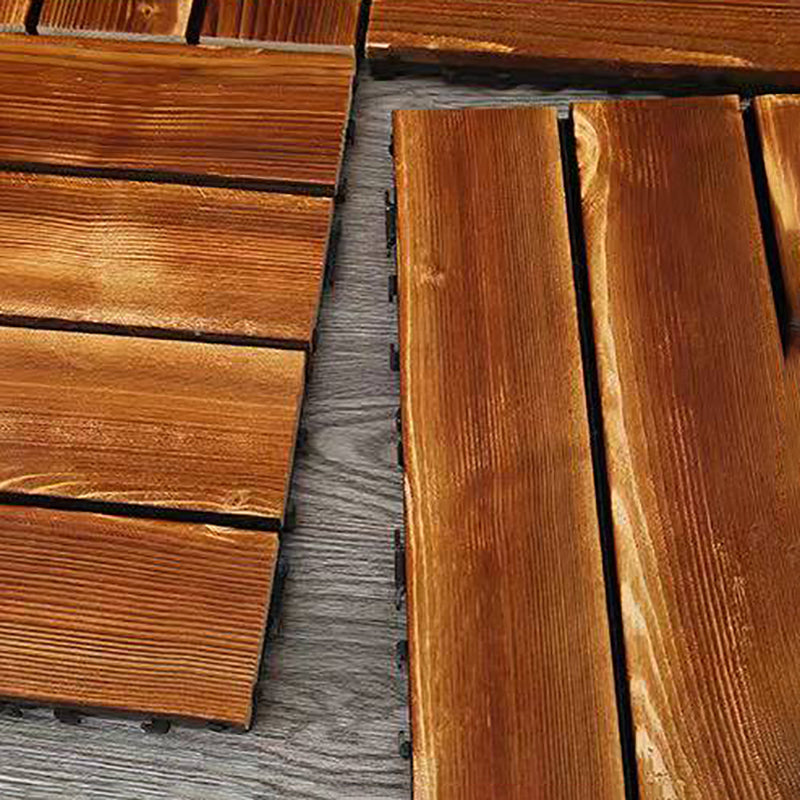 Skorter | 4-Slat Wood Floor Tiles Interlocking Installation Floor Tiles