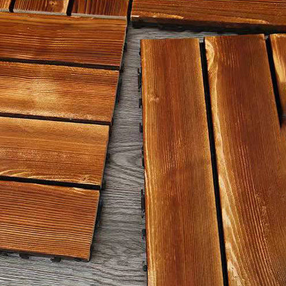 Skorter | 4-Slat Wood Floor Tiles Interlocking Installation Floor Tiles
