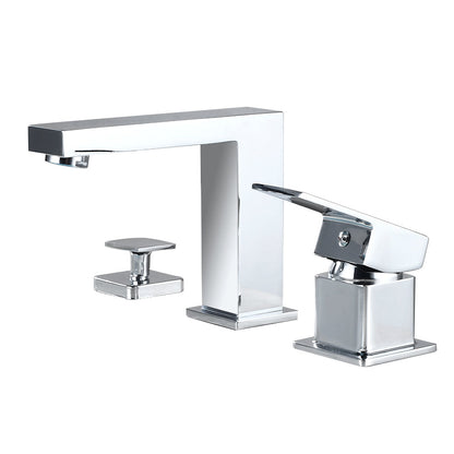 Skorter | Contemporary Bath Faucet Trim Deck Mounted Low Arc Bathroom Faucet