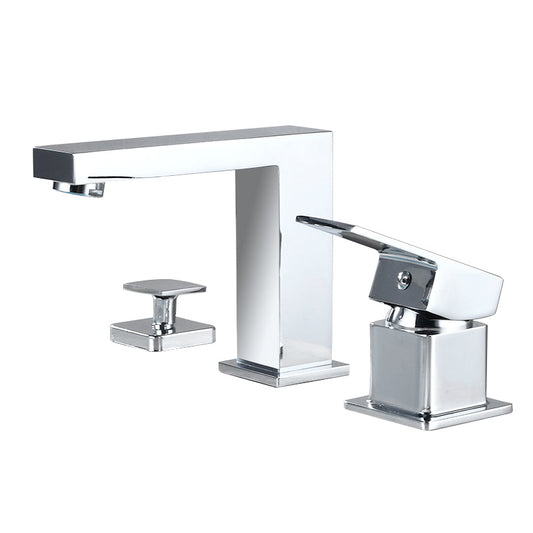 Skorter | Contemporary Bath Faucet Trim Deck Mounted Low Arc Bathroom Faucet