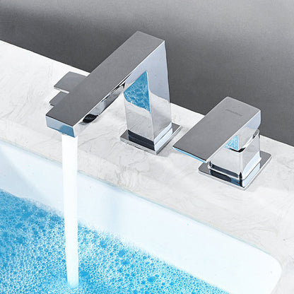 Skorter | Contemporary Bath Faucet Trim Deck Mounted Low Arc Bathroom Faucet