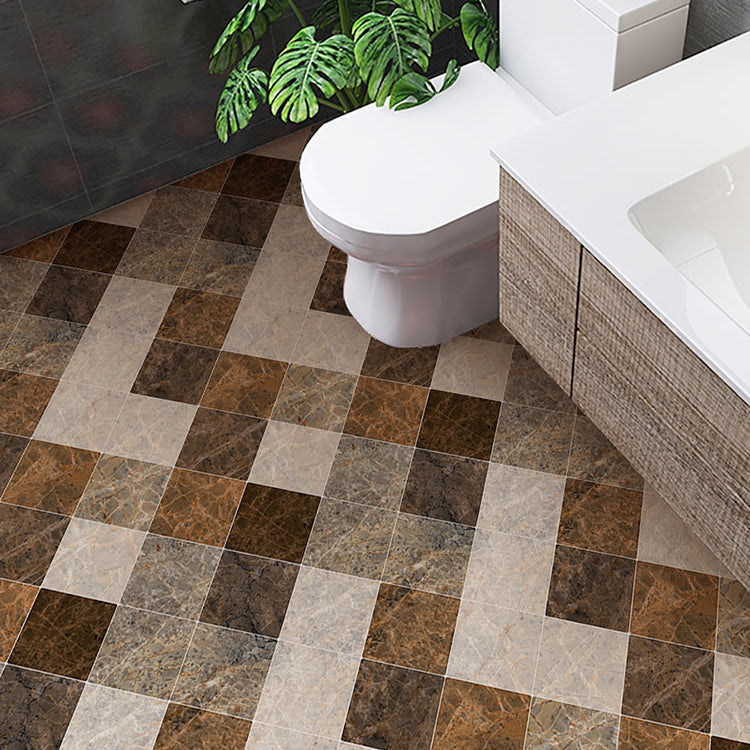 Skorter | Brown non-slip floor tile 30 cm x 60 cm brick effect single tile PVC
