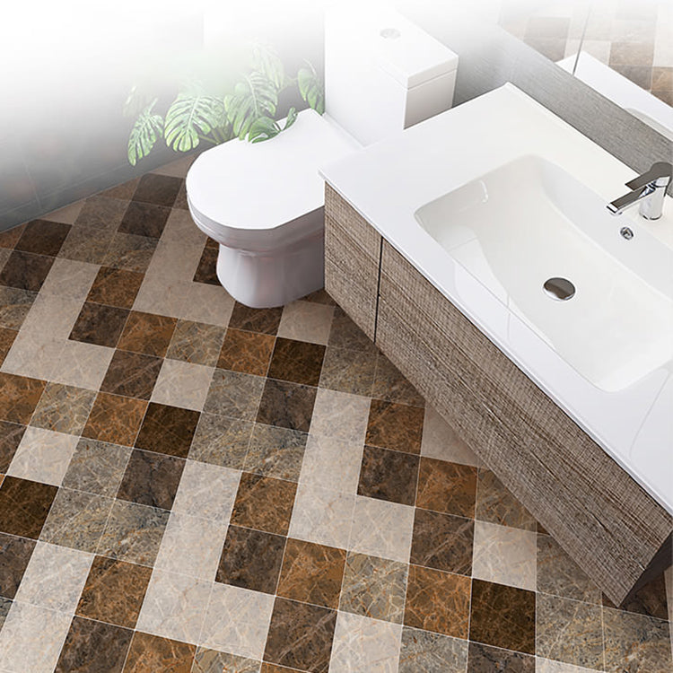 Skorter | Brown non-slip floor tile 30 cm x 60 cm brick effect single tile PVC