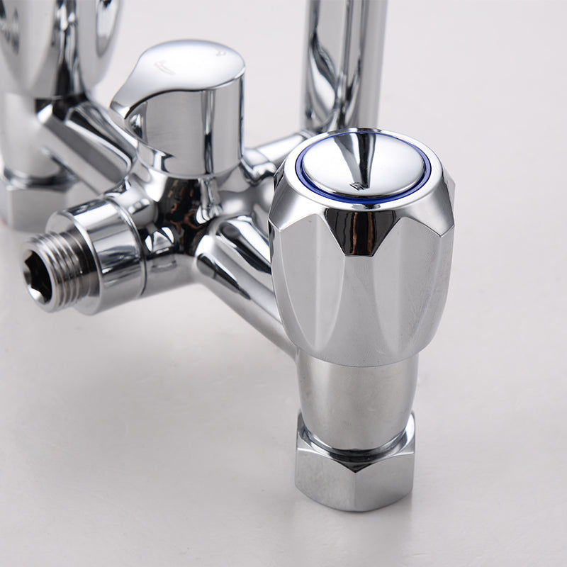 Skorter | Contemporary Bathtub Faucet Trim Chrome Wall-Mounted Swivel Spout with Hand Shower