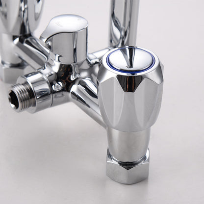 Skorter | Contemporary Bathtub Faucet Trim Chrome Wall-Mounted Swivel Spout with Hand Shower