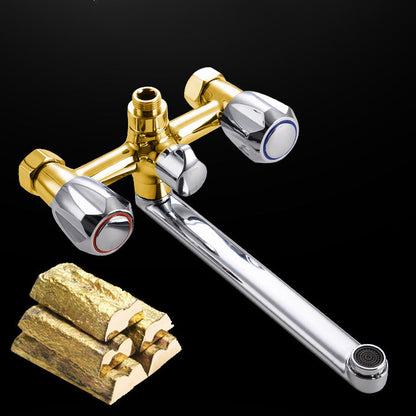 Skorter | Contemporary Bathtub Faucet Trim Chrome Wall-Mounted Swivel Spout with Hand Shower