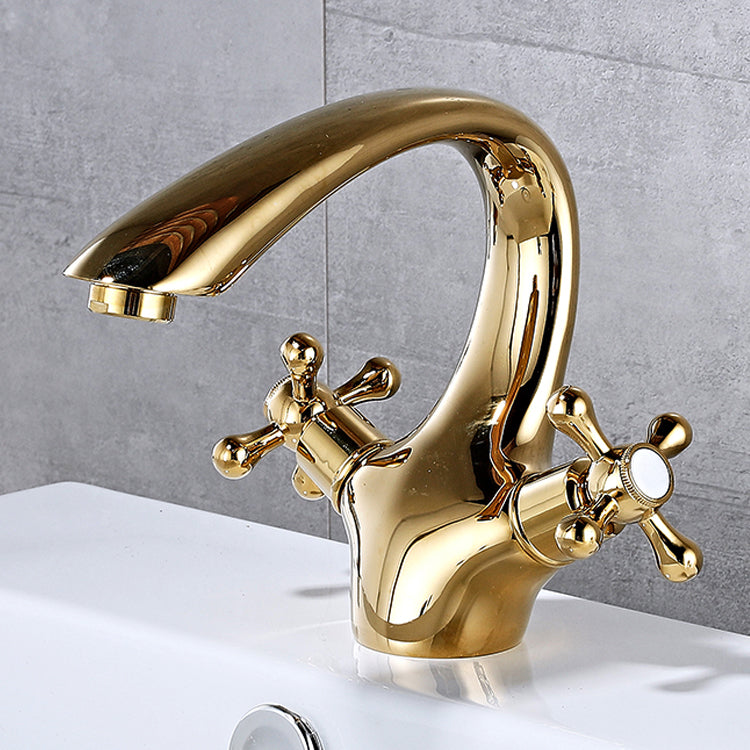 Skorter | Bathroom Vessel Faucet Double Cross Handle Low Arc Industrial Sink Faucet