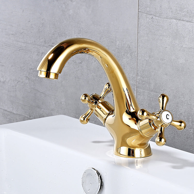Skorter | Bathroom Vessel Faucet Double Cross Handle Low Arc Industrial Sink Faucet