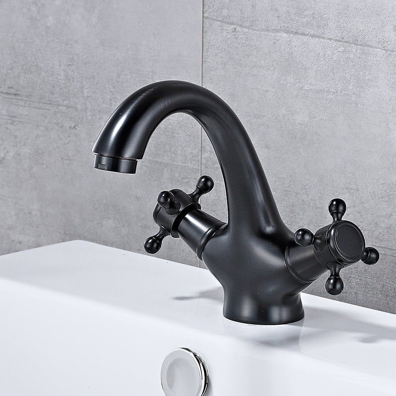 Skorter | Bathroom Vessel Faucet Double Cross Handle Low Arc Industrial Sink Faucet