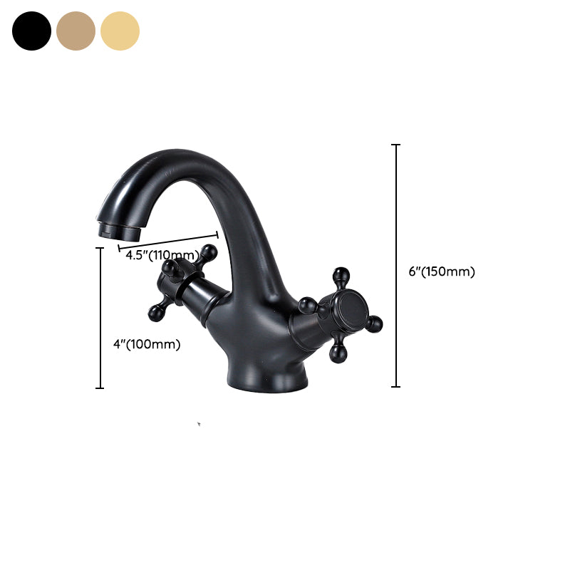 Skorter | Bathroom Vessel Faucet Double Cross Handle Low Arc Industrial Sink Faucet