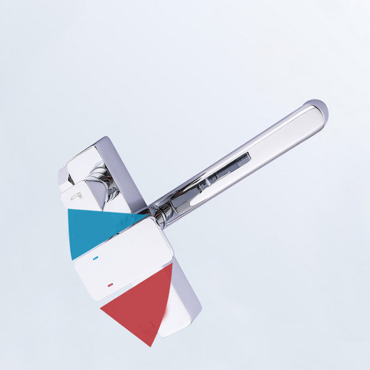 Skorter | Chrome polished bathroom faucet wall-mounted with swivel spout and hand shower