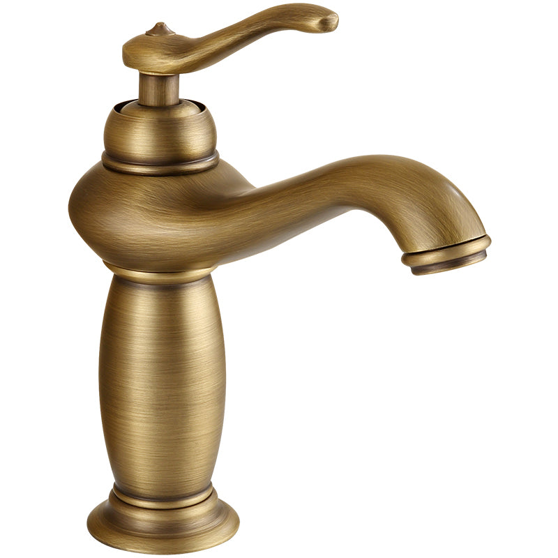 Skorter | Brass Bathroom Vessel Basin Faucet Single Lever Handle Round Basin Faucet with Water Hose