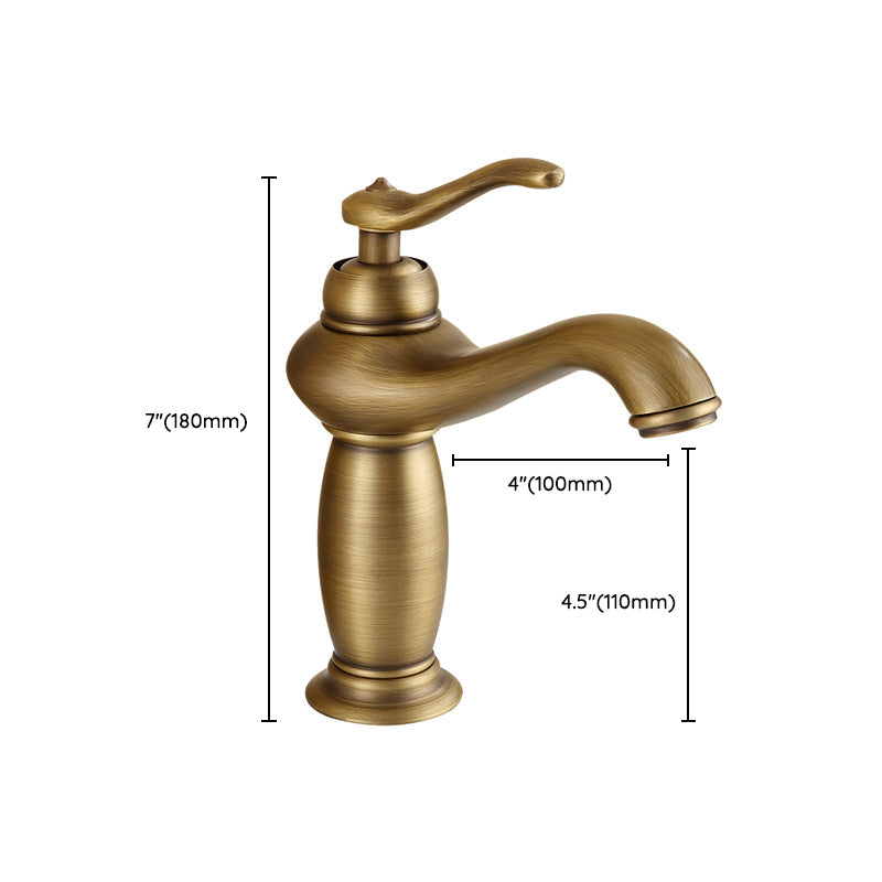 Skorter | Brass Bathroom Vessel Basin Faucet Single Lever Handle Round Basin Faucet with Water Hose