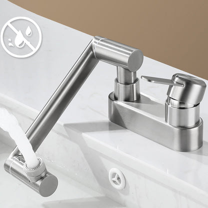 Skorter | 2 holes sink faucet swivel stainless steel single handle central mount faucet
