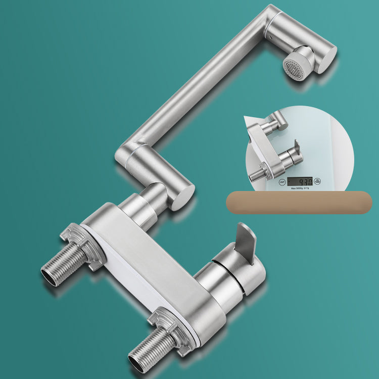 Skorter | 2 holes sink faucet swivel stainless steel single handle central mount faucet