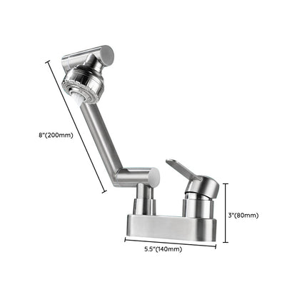 Skorter | 2 holes sink faucet swivel stainless steel single handle central mount faucet