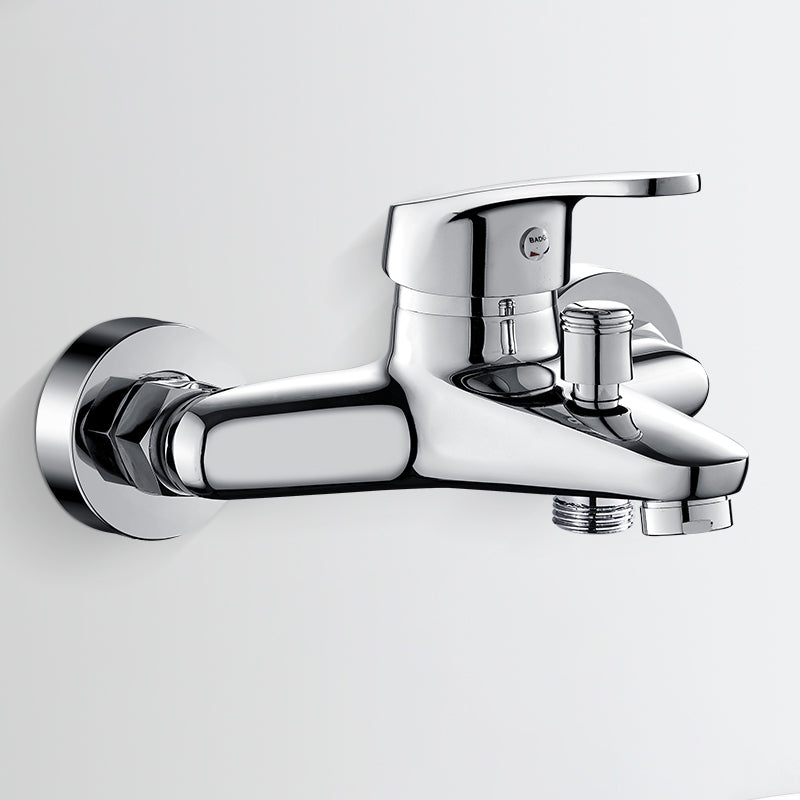 Skorter | Bathtub filler wall mount hand shower single lever handle 2 holes low arc bathtub faucet with hose