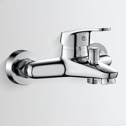 Skorter | Bathtub filler wall mount hand shower single lever handle 2 holes low arc bathtub faucet with hose