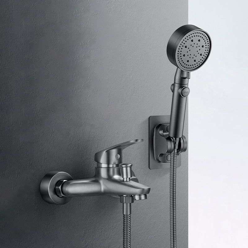 Skorter | Bathtub filler wall mount hand shower single lever handle 2 holes low arc bathtub faucet with hose
