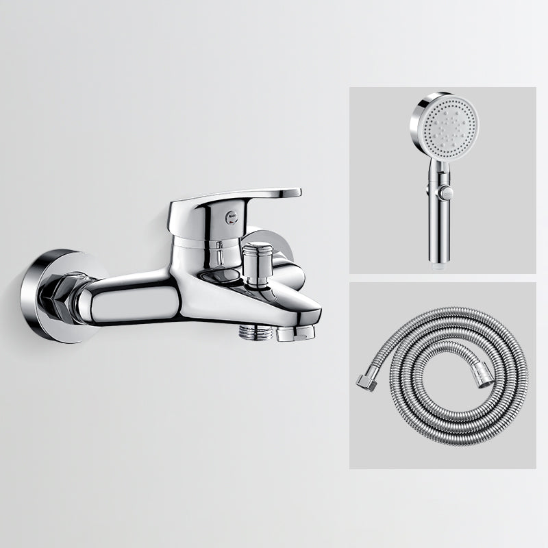 Skorter | Bathtub filler wall mount hand shower single lever handle 2 holes low arc bathtub faucet with hose
