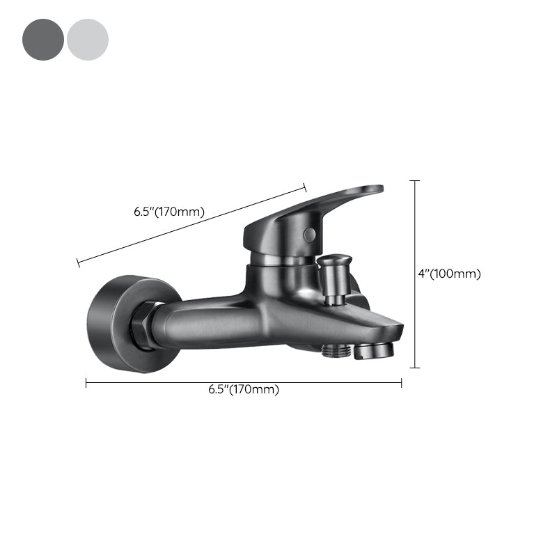 Skorter | Bathtub filler wall mount hand shower single lever handle 2 holes low arc bathtub faucet with hose