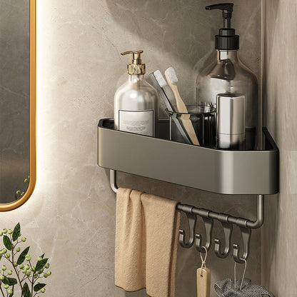 Skorter | Adhesive Holder Metal Bathroom Accessory Single Piece or in Set with Shelf