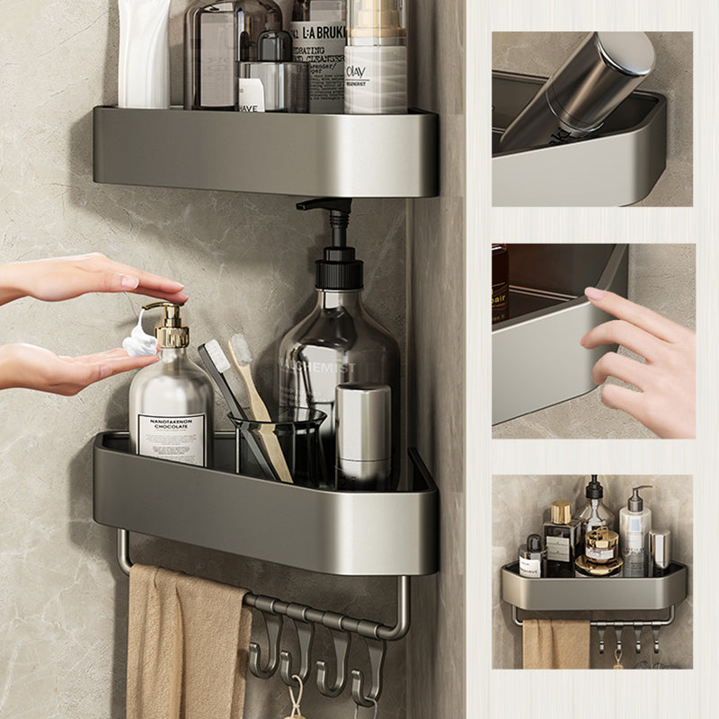 Skorter | Adhesive Holder Metal Bathroom Accessory Single Piece or in Set with Shelf