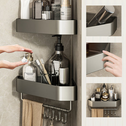Skorter | Adhesive Holder Metal Bathroom Accessory Single Piece or in Set with Shelf
