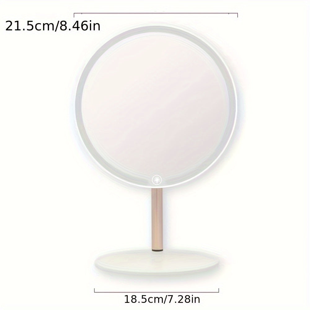 Skorter | LED Makeup Mirror with Lamp Stand – Adjustable Tricolor Lighting, Rechargeable and Portable