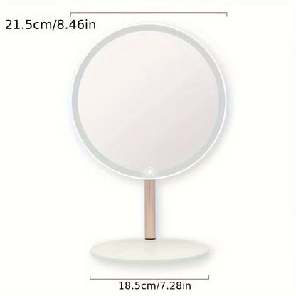 Skorter | LED Makeup Mirror with Lamp Stand – Adjustable Tricolor Lighting, Rechargeable and Portable